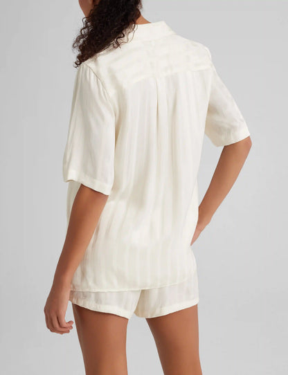 Women's Satin Jacquard Pajama Top & Short Set