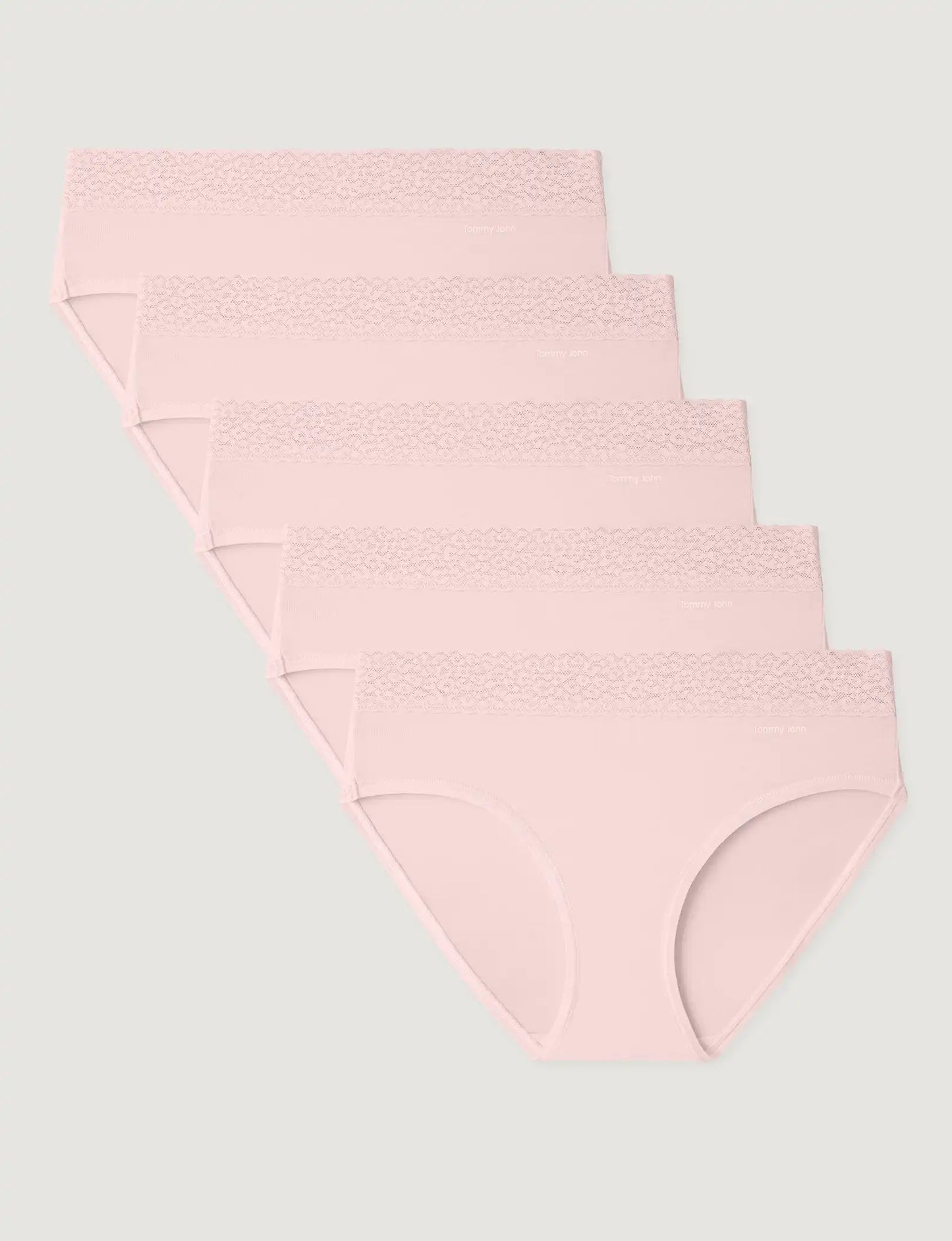 Women's Second Skin Brief, Lace Waist (5-Pack)