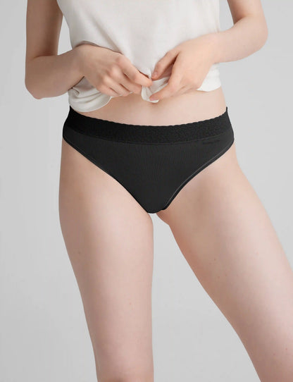 Women's Second Skin Thong, Lace Waist