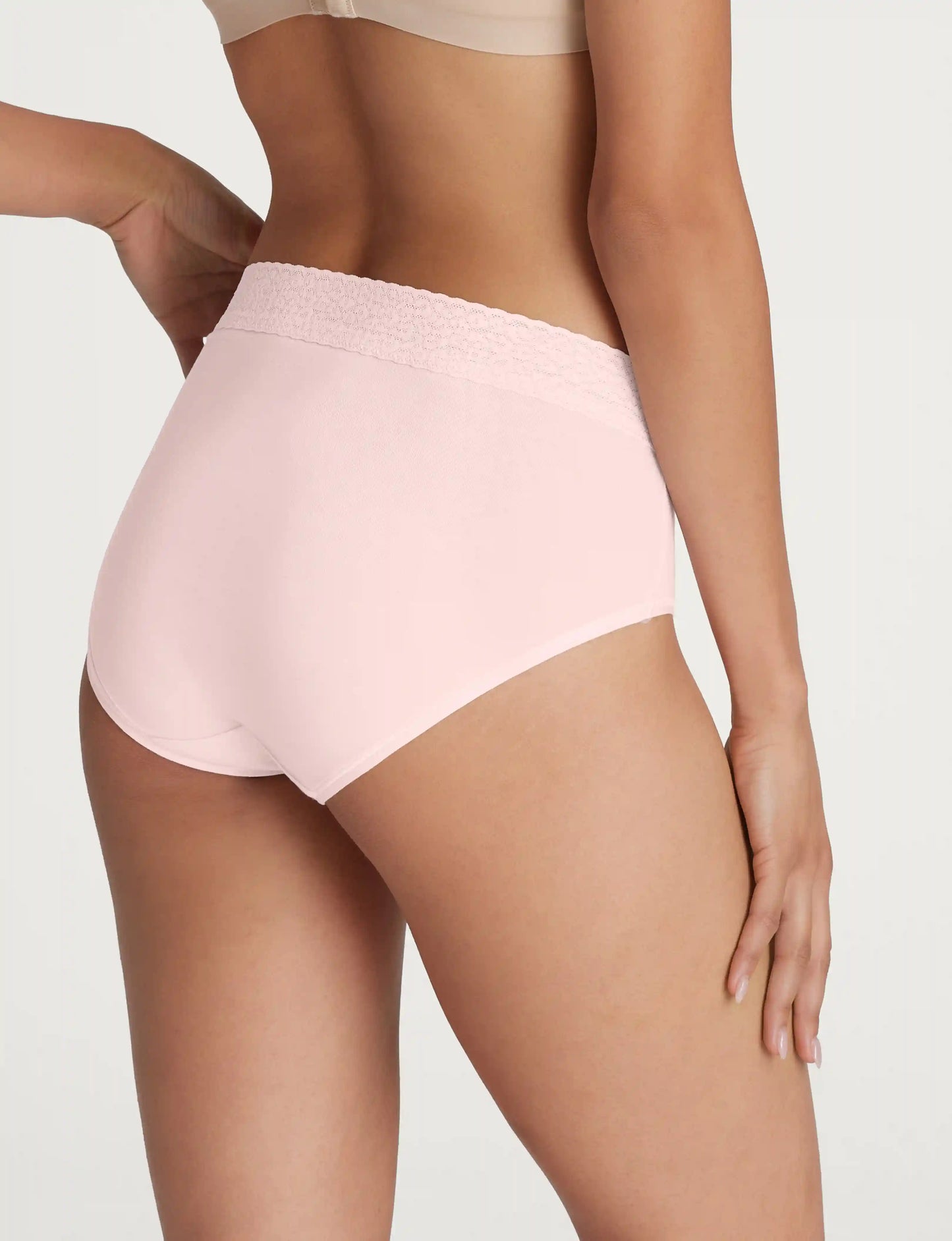 Women's Second Skin High-Rise Brief, Lace Waist (3-Pack)
