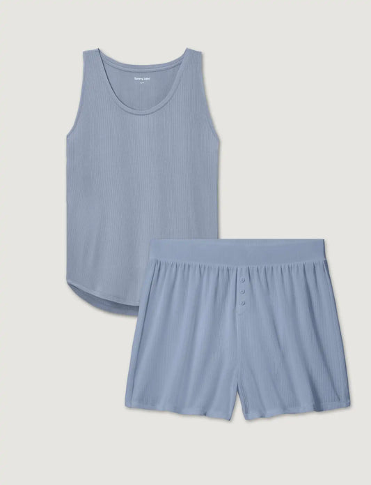 Women's Second Skin Luxe Rib Sleep Tank & Short Set