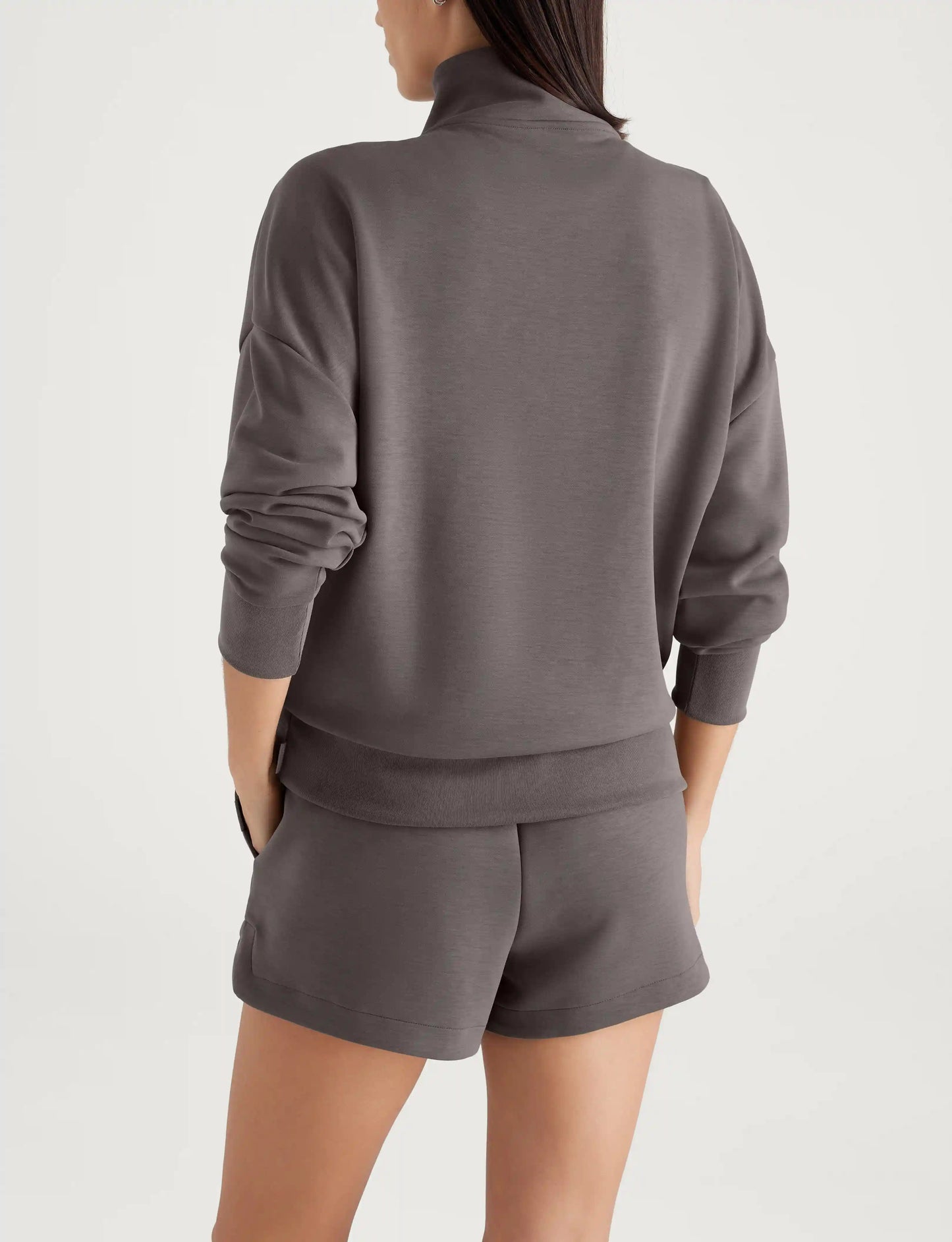 Women's Luxe Traveler Knit Quarter Zip & Mid-Rise Short Set