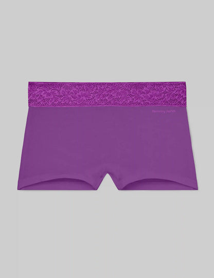 Women's Second Skin Boyshort, Lace Waist