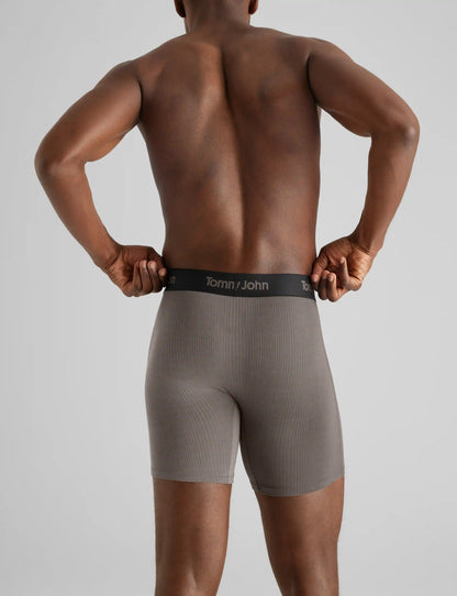 Second Skin Luxe Rib Mid-Length Boxer Brief 6"