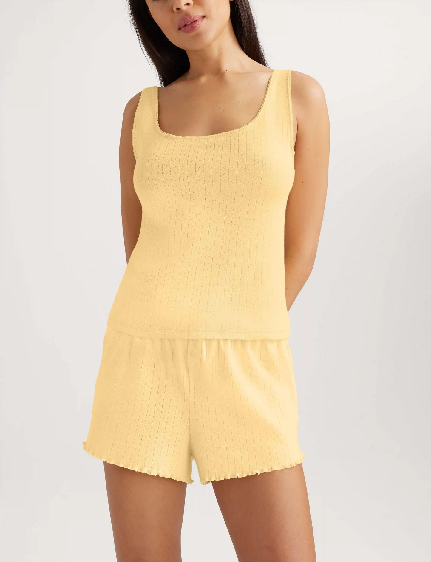 Women's Cotton Pointelle Rib Tank