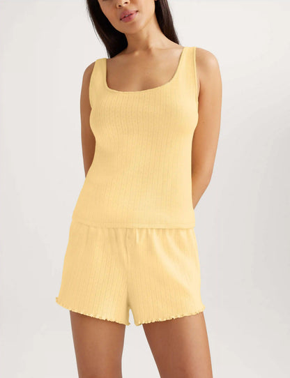 Women's Cotton Pointelle Rib Tank