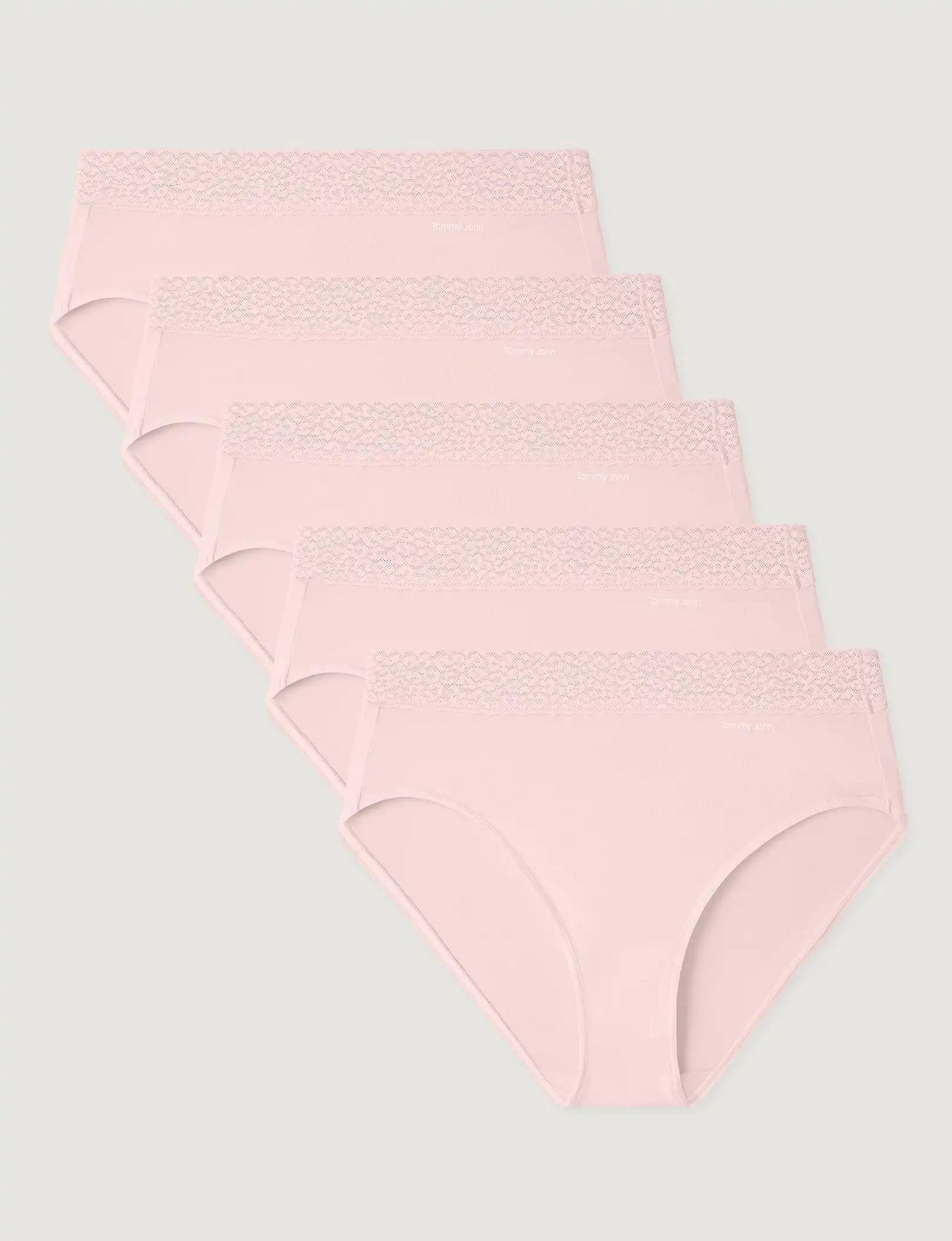 Women's Second Skin High-Rise Brief, Lace Waist (5-Pack)