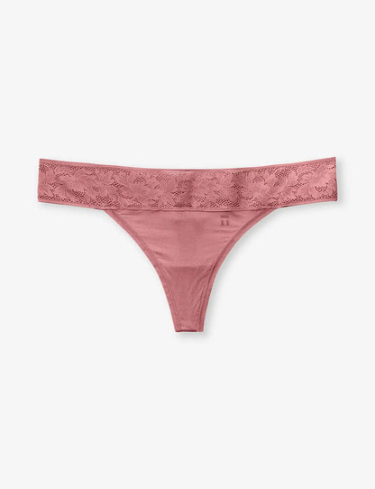 Women's Second Skin Thong, Lace Waist
