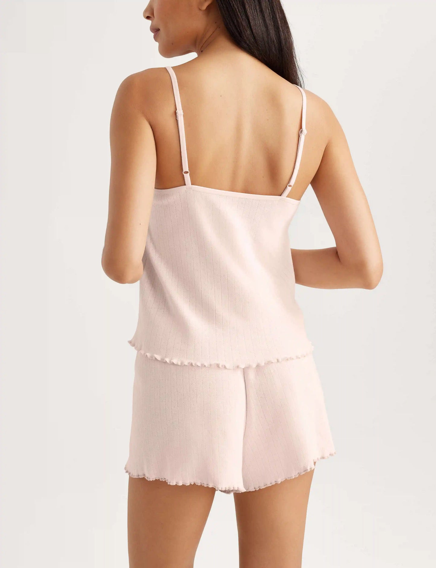 Women's Cotton Pointelle Rib Cami & Short Set