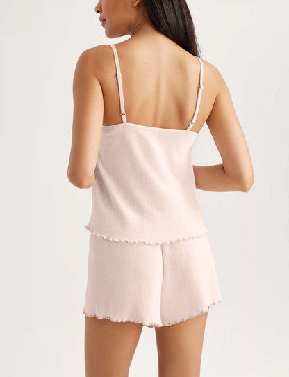 Women's Cotton Pointelle Rib Cami & Short Set