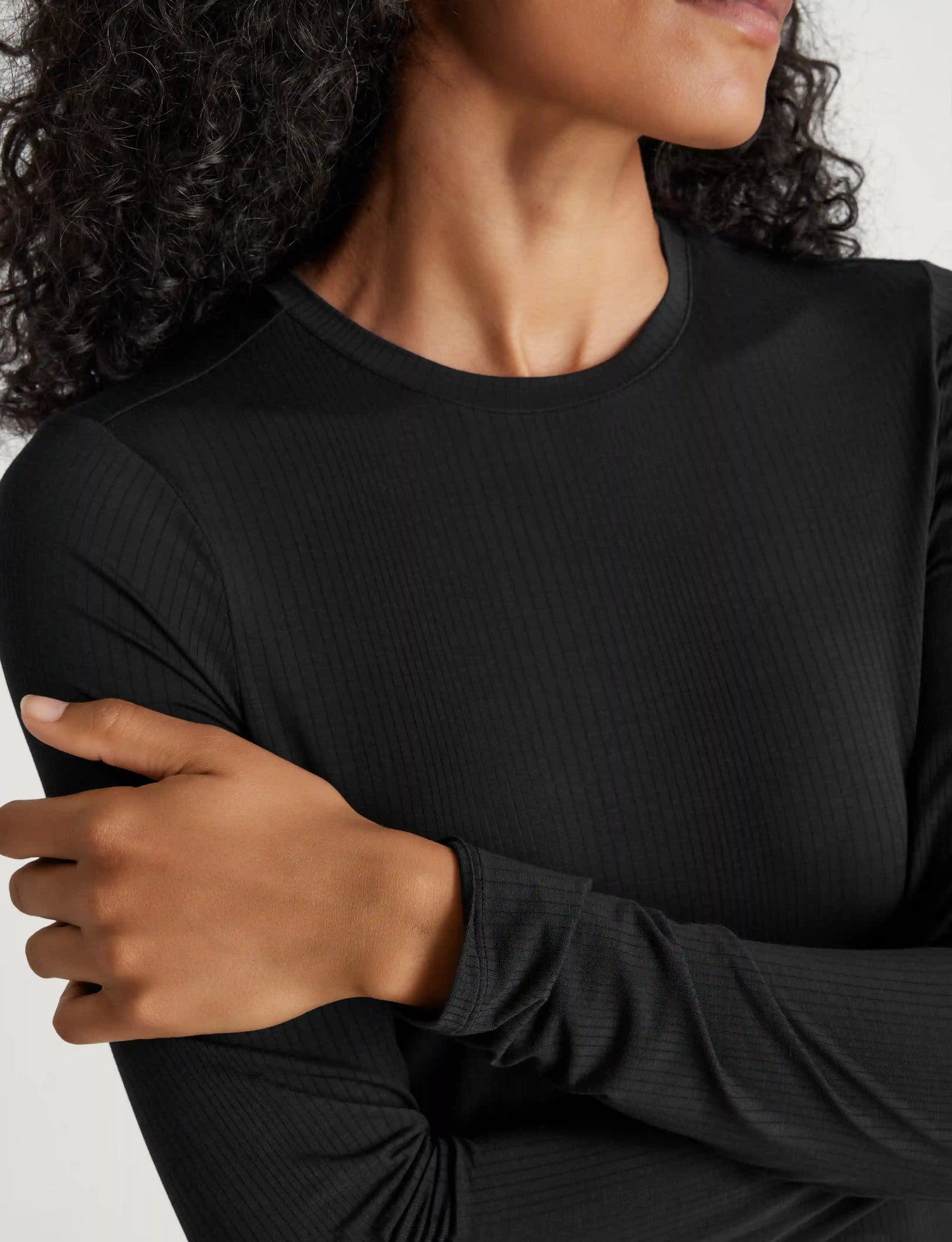 Women's Second Skin Luxe Rib Long Sleeve Crew Neck