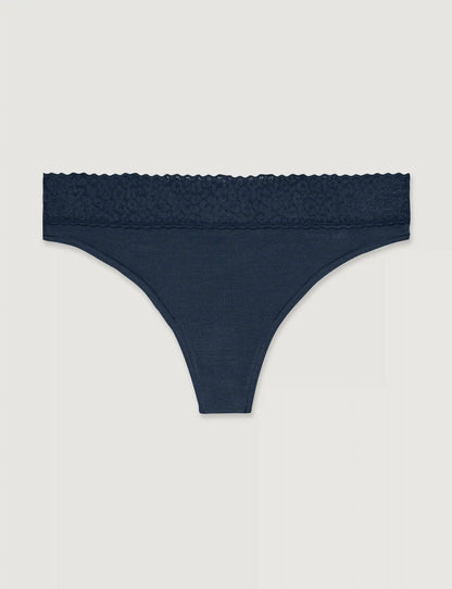 Women's Second Skin Thong, Lace Waist