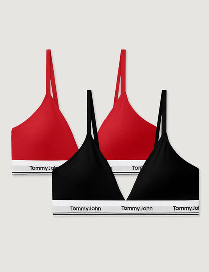 Signature Cotton Triangle Bralette (2-Pack)