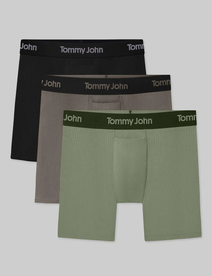 Second Skin Luxe Rib Mid-Length Boxer Brief 6" (3-Pack)