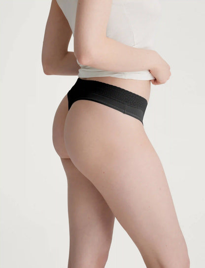 Women's Second Skin Thong, Lace Waist