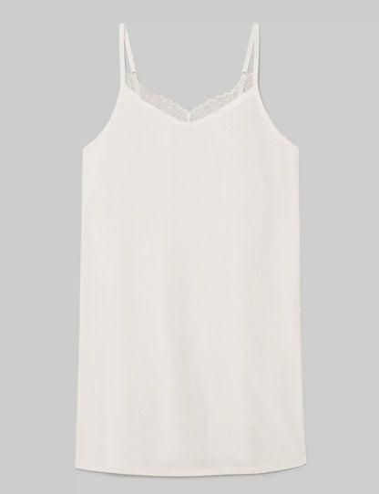 Women's Second Skin Luxe Rib Lace Chemise