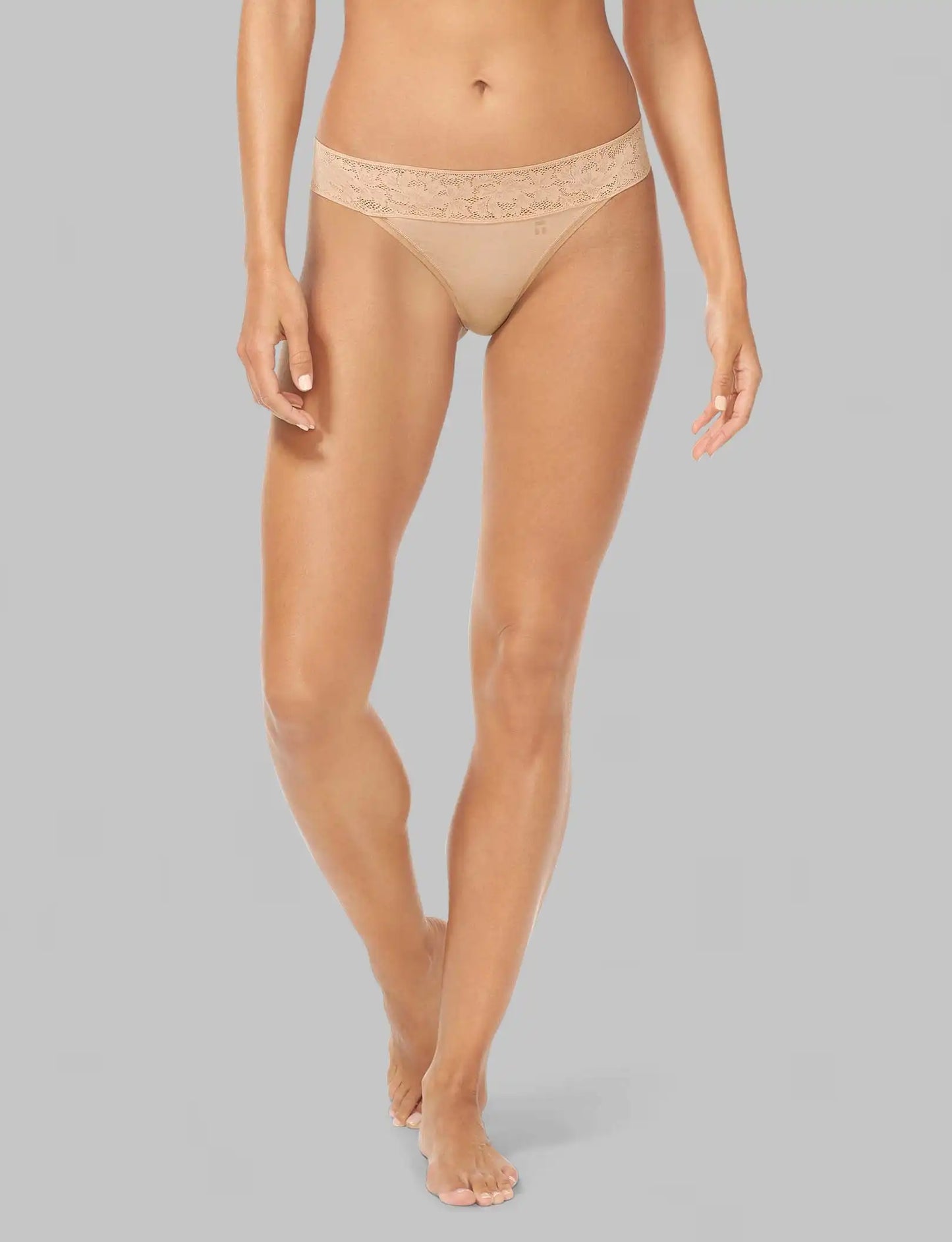 Women's Second Skin Thong, Lace Waist