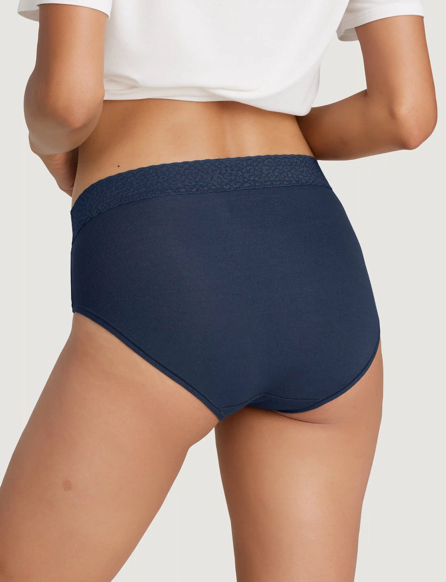 Women's Second Skin High Rise Brief, Lace Waist